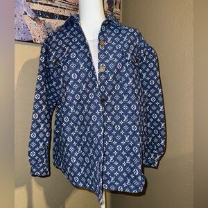 Navy Monogram Overside Jacket